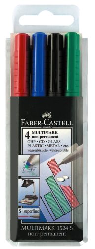 FABER-CASTELL Marqueur NonPermanent MULTIMARK M, étui de 4