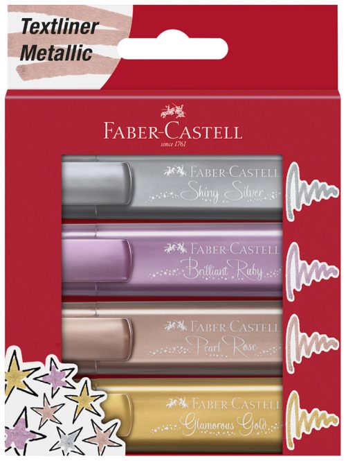 FABER-CASTELL Surligneur TEXTLINER 1546 Metallic, étui de 4