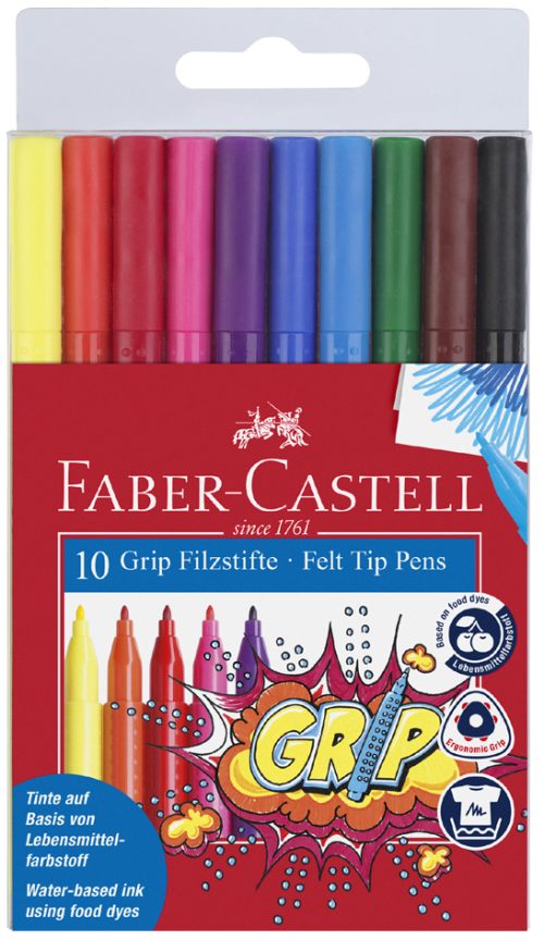 FABER-CASTELL Stylo feutre GRIP COLOUR MARKER, étui de 10