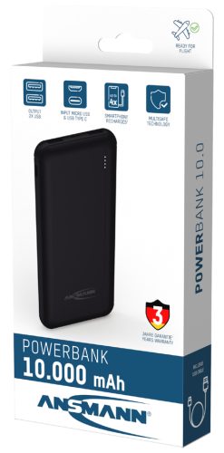 ANSMANN Powerbank PB212, 10.000 mAh, noir
