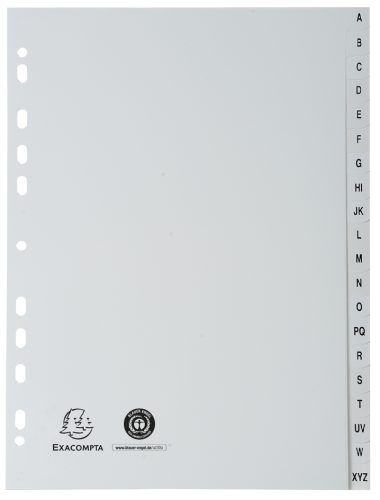 EXACOMPTA Intercalaire en plastique, A-Z, A4, 20 touches