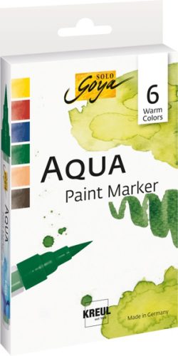 KREUL Stylo pinceau Aqua Paint SOLO Goya Warm Colors,set de6