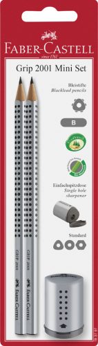 FABER-CASTELL Kit crayon GRIP 2001, blister, argent