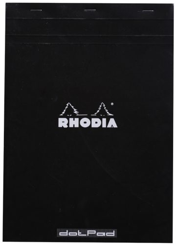 RHODIA Bloc-notes agrafé 'dotPad', A4, pointillé, noir