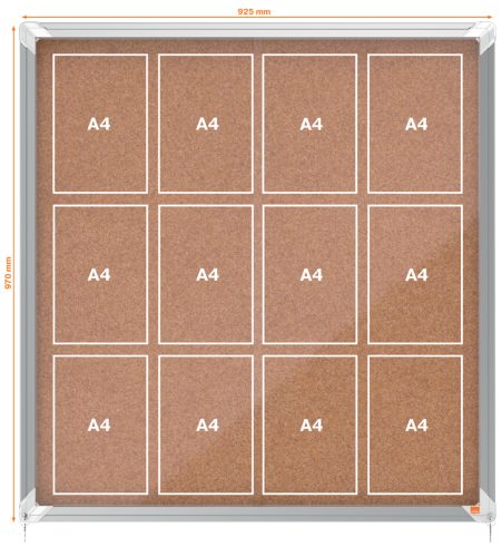 nobo Vitrine d'affichage Premium Plus, fond en liège, 18x A4