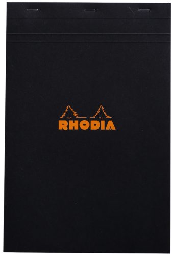 RHODIA Bloc agrafé No. 19, format A4+, quadrillé 5x5, noir