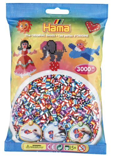Hama Perles à repasser midi 'perles à rayures Mix 90', dans