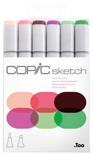 COPIC Marqueur sketch, kit de 6 'Floral Favorites 1'