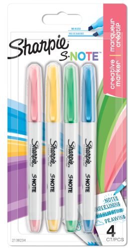 Sharpie Marqueur créatif S-NOTE, carte blister de 4
