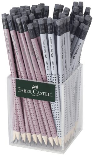 FABER-CASTELL Crayon graphite GRIP 2001 avec gomme, en pot