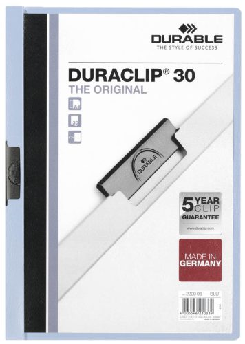 DURABLE Chemise à clip DURACLIP ORIGINAL 30, A4, bleu