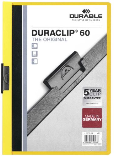 DURABLE Chemise à clip DURACLIP ORIGINAL 60, A4, jaune