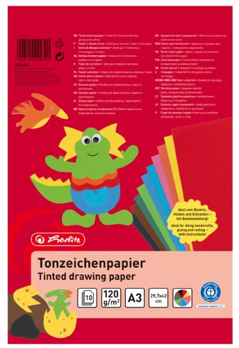 Herlitz Bloc de papier à dessin teinté, A3