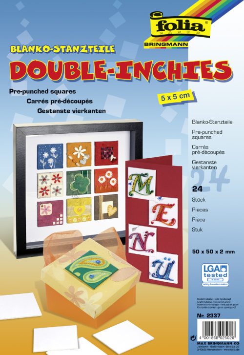 folia Carrés pré-découpés uni 'Inchies', 25 x 25 mm, blanc