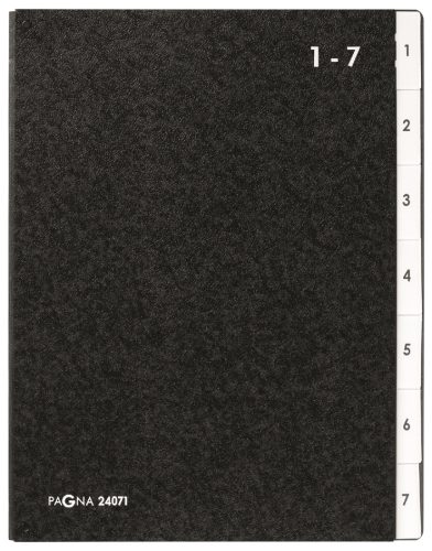 PAGNA trieur, format A4, 7 compartiments, 1 - 7, noir