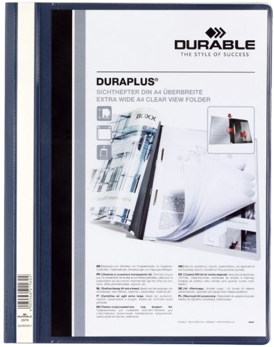 DURABLE Chemise à lamelle DURAPLUS, format A4, bleu foncé