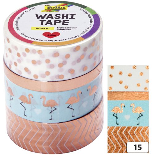 folia Rubans autocollants déco Washi-Tape HOTFOIL OR ROSE
