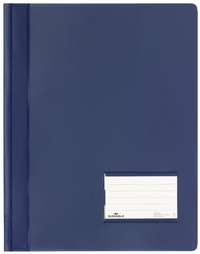 DURABLE Chemise à lamelle DURALUX,A4, bleu foncé translucide