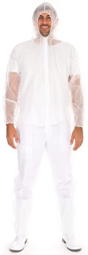 HYGONORM Combinaison PP LIGHT avec capuche, blanc, L