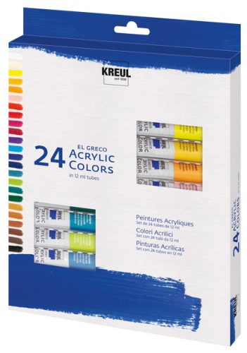 KREUL Peinture acrylique el Greco, 12 ml, set de 24