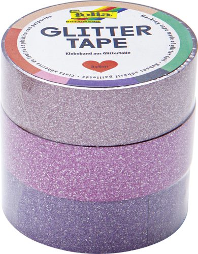 folia Ruban adhésif déco 'Glitter Tape',2x rose et 1x violet