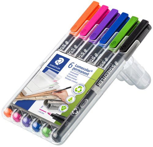 STAEDTLER Marqueur permanent 318F Lumocolor, étui de 6