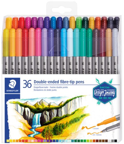 STAEDTLER Feutre double pointe Design Journey, étui de 36