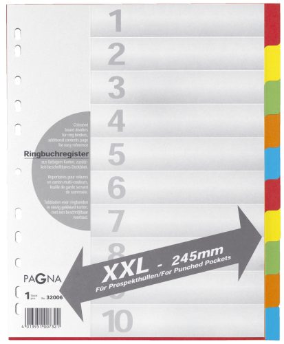 PAGNA Intercalaires en carton, A4, 10 touches, extra large