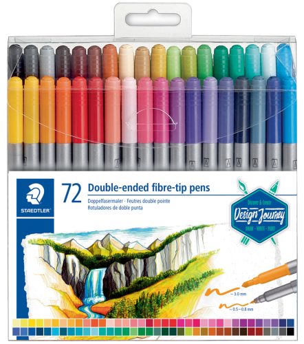 STAEDTLER Feutre double pointe Design Journey, étui de 72
