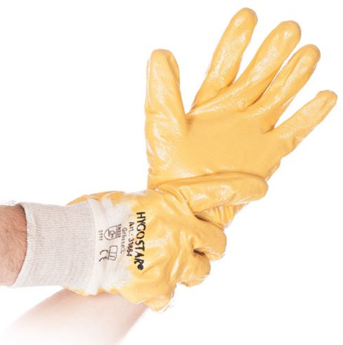 HYGOSTAR Gants de travail 'NITRIL GRIP', jaune, M