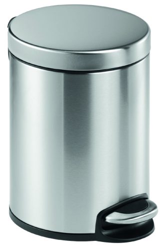 DURABLE Poubelle à pédale inox, rond, 5 litres, argent