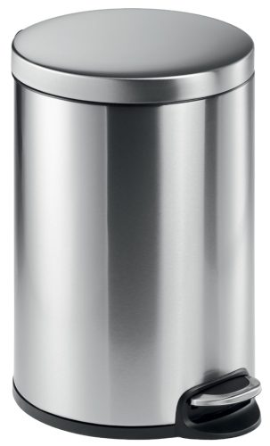 DURABLE Poubelle à pédale en acier inox., rond, 20 l, argent