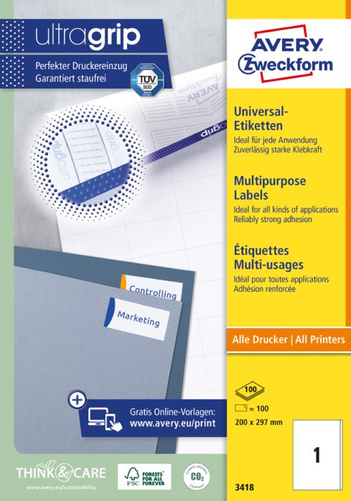 AVERY Zweckform Etiquette universelle, 105 x 74 mm, blanc