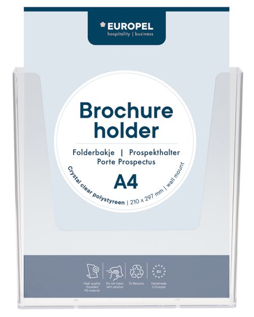EUROPEL Porte-brochures mural, A5 portrait, transparent