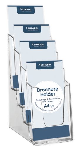 EUROPEL Porte-brochures, 1/3 A4 portrait, transparent