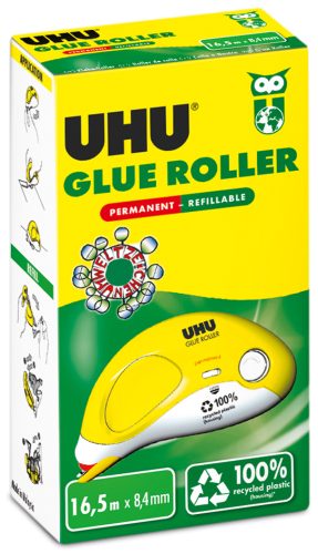 UHU Roller de colle GLUE Roller, permanent, 8,4 mm x 16,5 mm