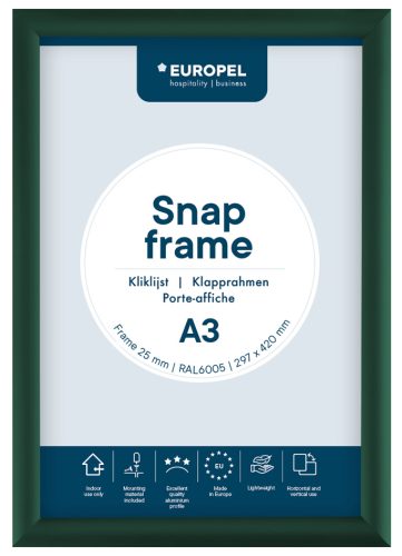 EUROPEL Cadre porte-affiche premium, A4, 25 mm, vert