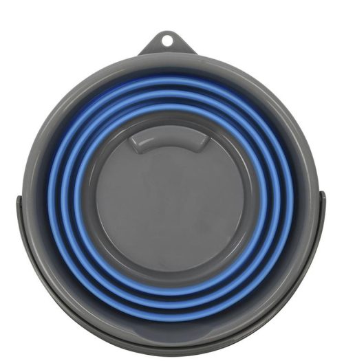 IWH Seau, pliable, rond, 10 litres, bleu/gris