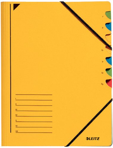 LEITZ Chemise trieur, A4, carton, 7 compartiments, jaune