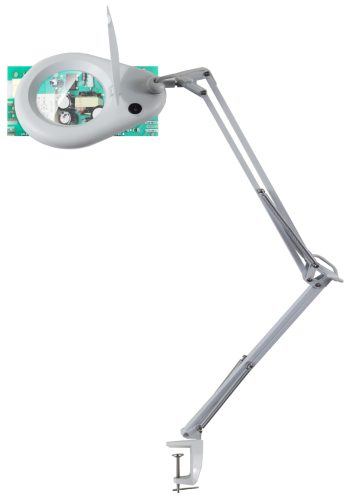 UNiLUX Lampe loupe à LED ZOOM, avec pince de table, blanc