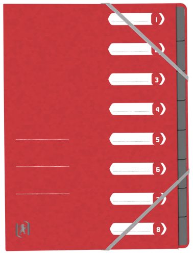 Oxford Trieur Top File+, A4, 8 compartiments, rouge