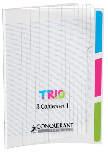 CONQUERANT CLASSIQUE Cahier 'TRIO', 170 x 220 mm, seyès