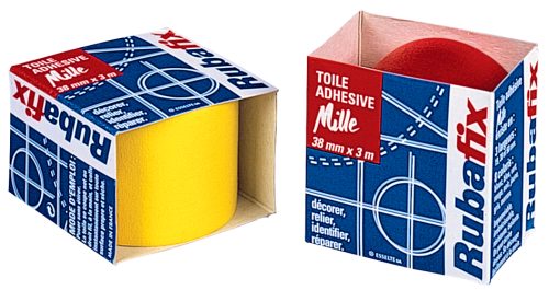 Rubafix Ruban toile, se découpe à la main, plastifié, noir