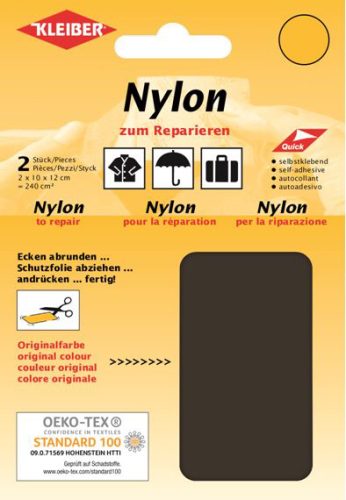 KLEIBER Pièce de réparation nylon, autocollant, marron