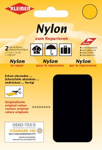 KLEIBER Pièce de réparation nylon, autocollant, noir