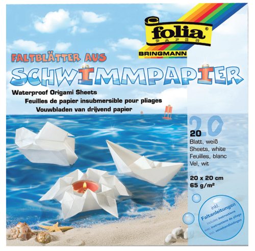 folia Feuilles de papier insubmersible, 200 x 200 mm, blanc
