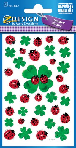 AVERY Zweckform ZDesign Sticker 'coccinelle et trèfle'