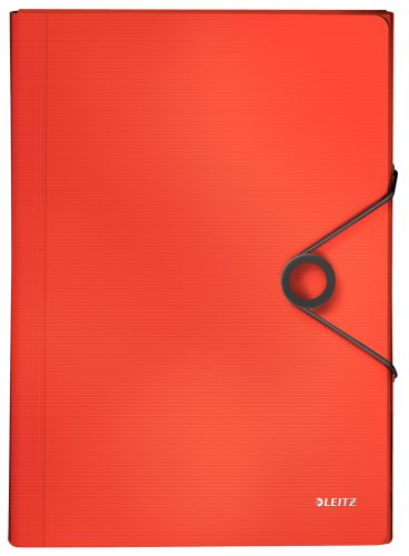LEITZ Trieur ménager Solid, A4, PP, 6 compartiments, rouge