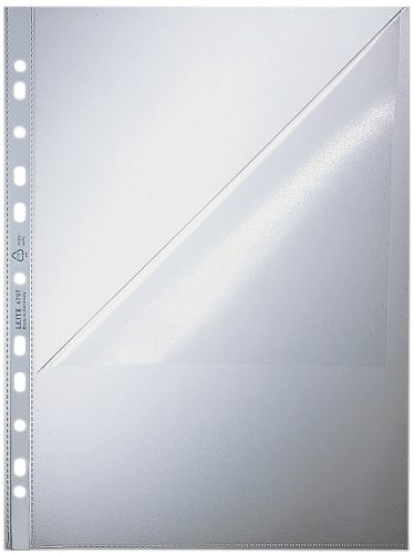 LEITZ Pochette perforée, A4, en PP, 0,09 mm, grainé