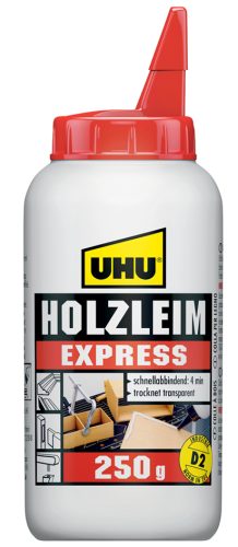 UHU Colle à bois Express D2, sans solvant, 250 g en flacon